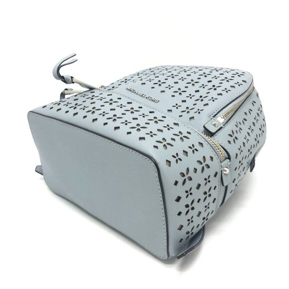 Michael Kors Flower punching Backpack Bag PVC blue/SilverHardware - Picture 6 of 13